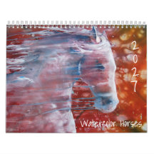 Aquarell-Pferde-Wandkalender 2027