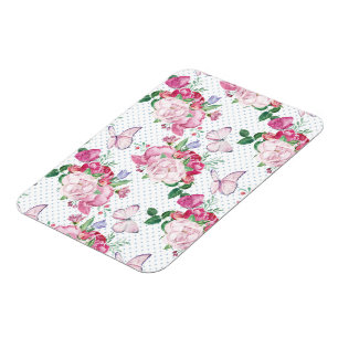 Aquarell-Pfingstrose, Aquarell-Schmetterling Magnet