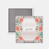 Aquarell-Pfingstrose-Blumenmagnet Magnet (Vorderseite/Rückseite)