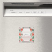 Aquarell-Pfingstrose-Blumenmagnet Magnet (In Situ (Geschirrspüler))
