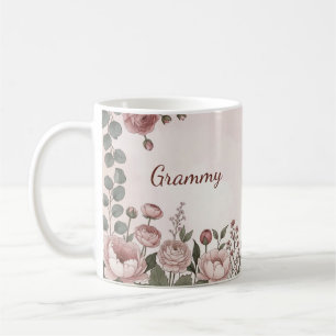 Aquarell-Pfingstrose-Botanik-Kaffeetasse für Oma Kaffeetasse