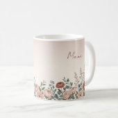 Aquarell-Pfingstrose Botanische Kaffeetasse für Ma (VorderseiteRechts)