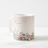 Aquarell-Pfingstrose Botanische Kaffeetasse für Ma (Vorderseite Links)