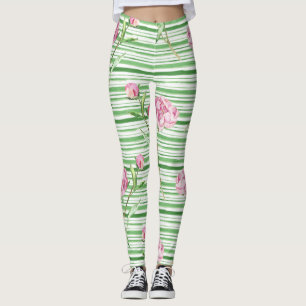 Aquarell-Pfingstrose Leggings