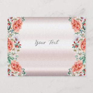 Aquarell-Pfingstrosen-Blumen-Postkarte Postkarte