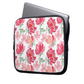 Aquarell-Pfingstrosen-Muster Laptopschutzhülle (Vorderseite Links)