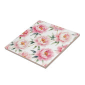 Aquarell-Pfingstrosen-Rosa-Blumenmuster Fliese (Seite)