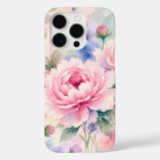 Aquarell-Pfingstrosenblüte Case-Mate iPhone Hülle (Rückseite)