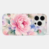Aquarell-Pfingstrosenblüte Case-Mate iPhone Hülle (Rückseite (Horizontal))