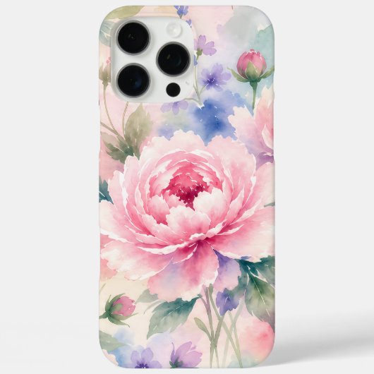 Aquarell-Pfingstrosenblüte Case-Mate iPhone Hülle (Rückseite)