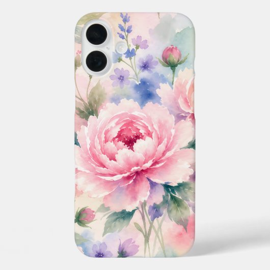 Aquarell-Pfingstrosenblüte Case-Mate iPhone Hülle (Rückseite)