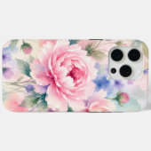 Aquarell-Pfingstrosenblüte Case-Mate iPhone Hülle (Rückseite (Horizontal))