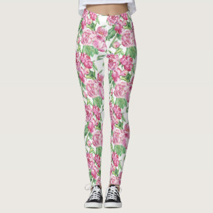 Aquarell-Pfingstrosenfeld Leggings