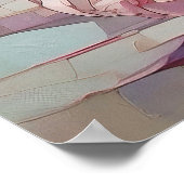 Aquarell-Pfingstrosenstrauß Poster (Ecke)