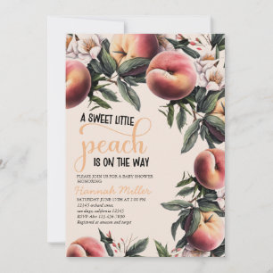 Aquarell-Pfirsich   Baby Shower Garten Einladung