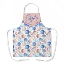 Aquarell-Pfirsich-Blau-Kugeln Gigi-Geschenk Weihna