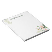 Aquarell-Pfirsich-Blumenmuster Personalized Notizblock (angewinkelt)
