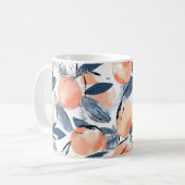 Aquarell Pfirsich Design Kaffeetasse (Vorderseite Links)