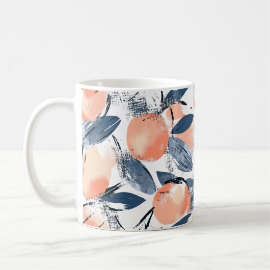 Aquarell Pfirsich Design Kaffeetasse (Links)