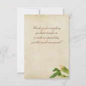 Aquarell-Pfirsich-Gartennelken-Ecken Dankeskarte (Rückseite)