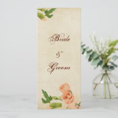 Aquarell-Pfirsich-Gartennelken-Ecken Einladung (Stehend Vorderseite)