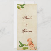 Aquarell-Pfirsich-Gartennelken-Ecken Einladung (Vorderseite)