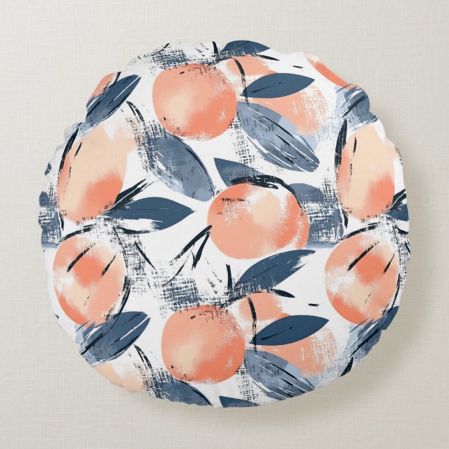 Aquarell Pfirsich Pattern Design Dekokissen (Vorderseite)