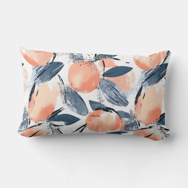 Aquarell Pfirsich Pattern Design Dekokissen (Rückseite)