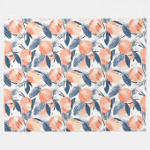 Aquarell Pfirsich Pattern Design Fleecedecke (Vorderseite (Horizontal))