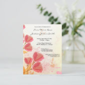 Aquarell Pfirsich Tulip Polterabend Einladung (Stehend Vorderseite)