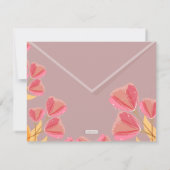 Aquarell Pfirsich Tulip Polterabend Einladung (Rückseite)