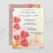 Aquarell Pfirsich Tulip Polterabend Einladung (Vorne/Hinten)