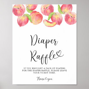 Aquarell-Pfirsich-Windel-Raffle-Poster Poster