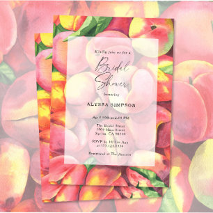 Aquarell-Pfirsiche-Brautparty Einladung
