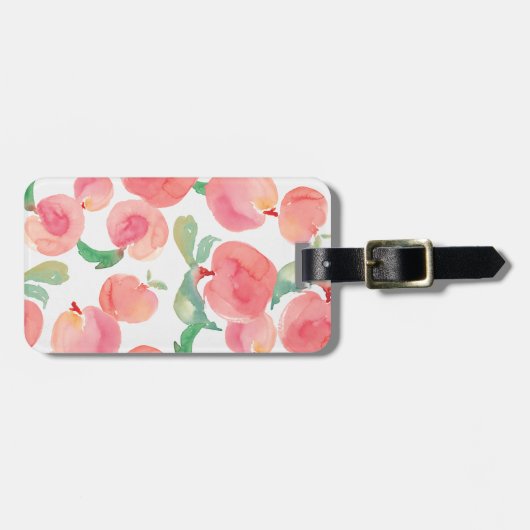 Aquarell-Pfirsiche Gepäckanhänger (Vorderseite horizontal)