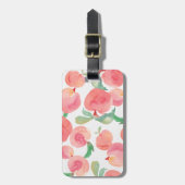 Aquarell-Pfirsiche Gepäckanhänger (Vorderseite vertikal)