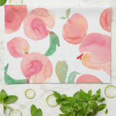 Aquarell-Pfirsiche Geschirrtuch (Gefaltet)