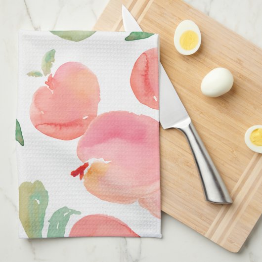 Aquarell-Pfirsiche Geschirrtuch (Viertel Falte)
