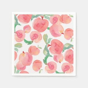 Aquarell-Pfirsiche Serviette