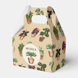 Aquarell Pflanze Terracotta Töpfe Name Geschenkschachtel