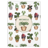 Aquarell Pflanze Terracotta Töpfe Name Klemmbrett (Rückseite)