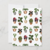 Aquarell Pflanze Terracotta Töpfe Name Mitteilungskarte (Rückseite)