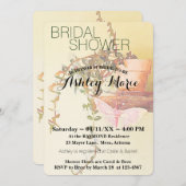 Aquarell-Pflanze und Schmetterling-Brautparty Einladung (Vorne/Hinten)