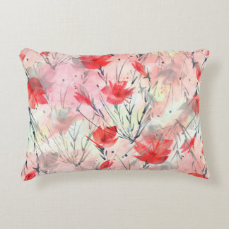Aquarell-Pflanzen-Kräuter-Blumen-Muster Dekokissen