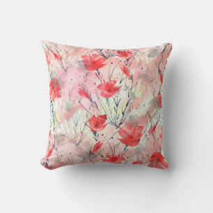 Aquarell-Pflanzen-Kräuter-Blumen-Muster Kissen
