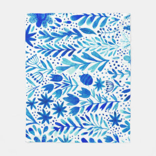 Aquarell-Pflanzen Nahtlose Textur Fleecedecke