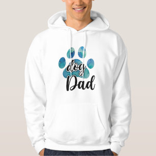 Aquarell-Pfotenabdruck Hund Papa Haustierliebhaber Hoodie