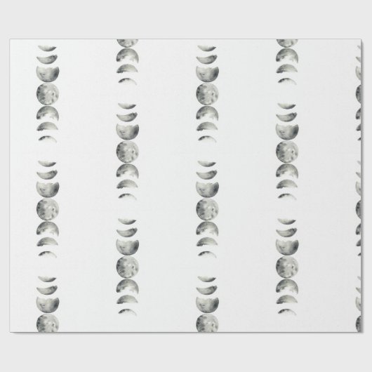 Aquarell-Phasen des Mondes Geschenkpapier (Flach)