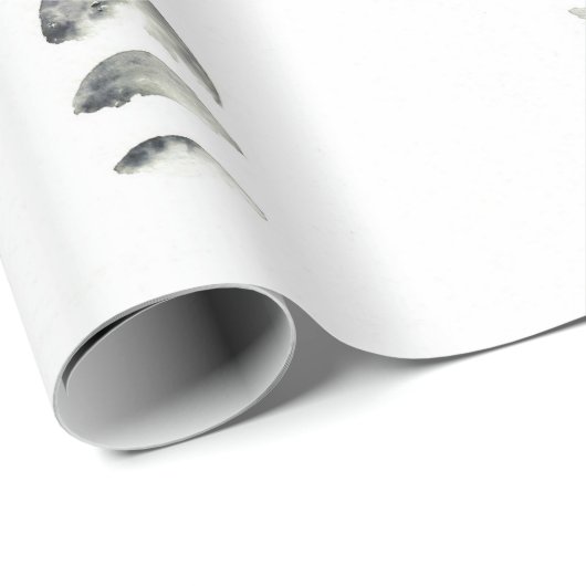 Aquarell-Phasen des Mondes Geschenkpapier (Rolleneckpunkt)