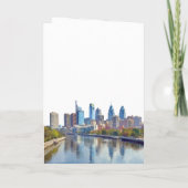 Aquarell Philadelphia Elegante Hochzeit Programm (Rückseite)